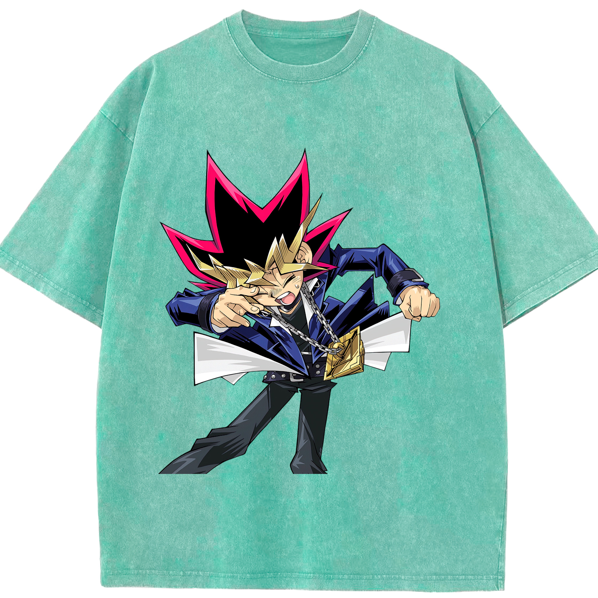 （画像用） 遊☆戯☆王 Yu-Gi-Oh! 綿100% ヴィンテージ風 半袖Tシャツ（フロントプリント）